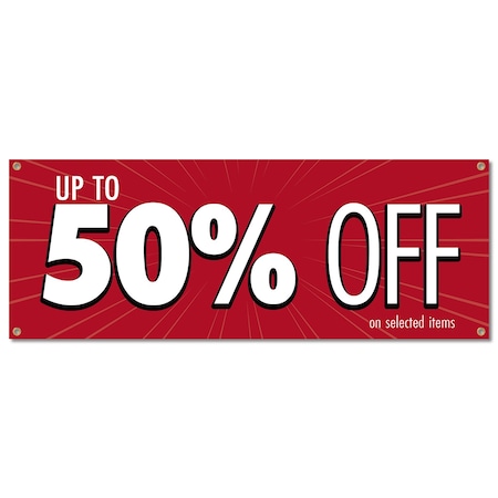 Signmission 50% Off, 18 Inch, Banner B-30335