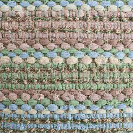 Homeroots Set of Two 18" Beige Blue and Green Striped Cotton Blend Throw Pillows, 2PK 554583