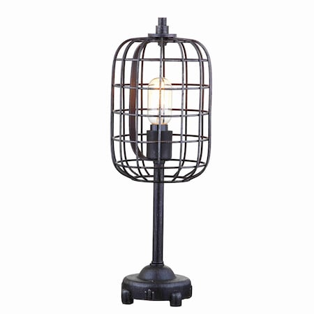 Jonathan Y Odette 20" Industrial Metal Table Lamp, Black/Silver JYL4029A