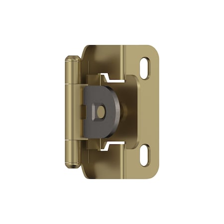 Amerock 1/2in 13mm Overlay Single Demountable Partial Wrap Golden Champagne Cabinet Hinge, 1 Pair BPR8719BBZ