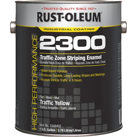 Rust-Oleum Traffic Zone Striping Paint, 1 gal., Yellow, Water -Based 2348402