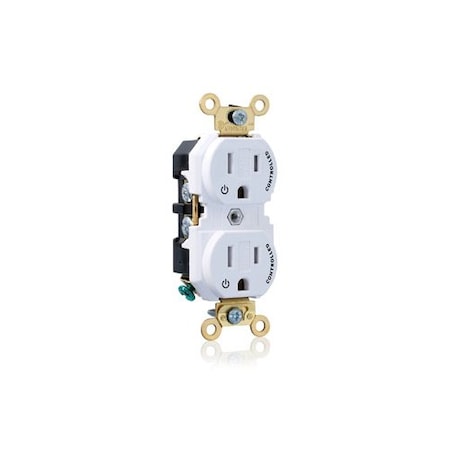 Leviton Duplex Receptacle/Outlet, 15 Amp 5262-2PW