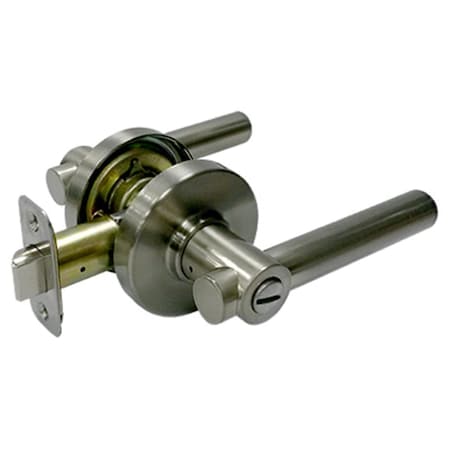 Taiwan Fu Hsing Industrial TruGuard Reversible Basel Contemporary Privacy Lever Lockset, Satin Nickel 221764