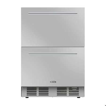 Koolmore 24 in. Built-in Two-Drawer Refrigerator in Stainless-Steel KM-OKS-RD2 KM-OKS-RD2