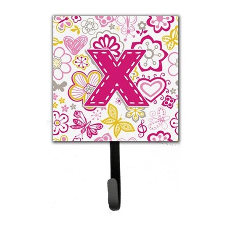 Carolines Treasures Letter x Flowers And Butterflies Pink Leash and Key Holder CJ2005-XSH4