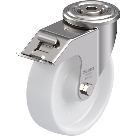 Zoro Select Kingpin Swivel Cstr, Nyln, 5 in, 330 lb, Wht LEXR-PO 125XR-FI
