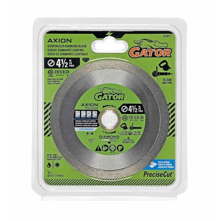 Gator Finishing 4-1/2 in. D X 5/8 and 7/8 in. Diamond Rim Saw Blade, Continuous 389877