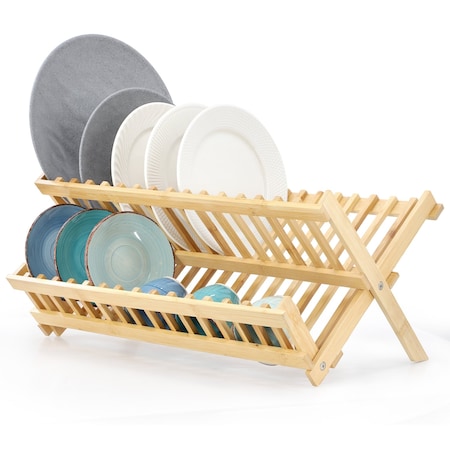 Megachef 2-Tier Collapsible Kitchen Bamboo Drying Dish Rack 750122140M