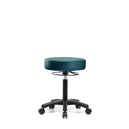 Blue Ridge Ergonomics Vinyl Mini-Stool, Med Bench, Casters, Royal BR-VMBMS-RG-NF-RC-8801