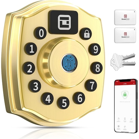 Wrightmaster 5 in 1 Corded Aluminum Smart Lock Deadbolt with App Biometric, IC Card, Keyless Entry Door Lock wit ZR-F501G