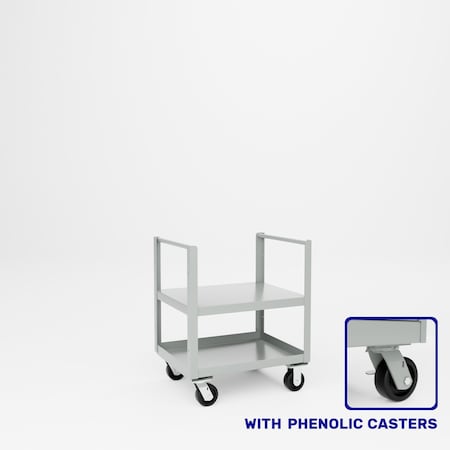 Pucel Double End Push Handle Truck, 24 in. W x 30 in. L x 36 in H, Gray 24-TRE-30P