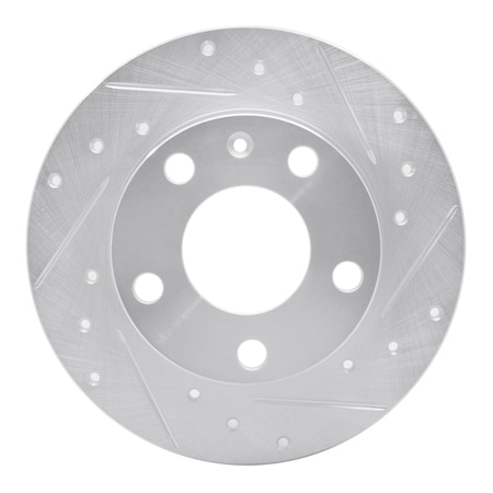 Dynamic Friction Co DFC Brake Rotor - Drilled and Slotted - Silver 631-73043R