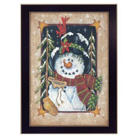 Homeroots Feeding the Birds Black Framed Print Wall Art 405277