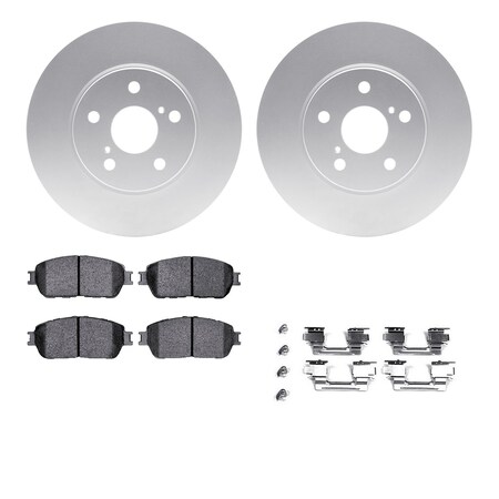 Dynamic Friction Co DFC GEOSPEC Coated Rotor- Heavy Duty Brake Pad includes Hardware 4412-76001