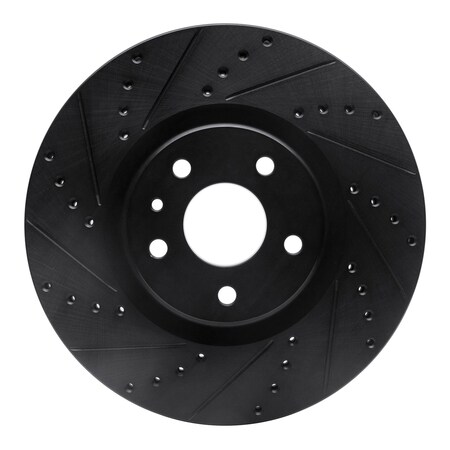 Dynamic Friction Co DFC Brake Rotor - Drilled and Slotted - Black 633-54073L