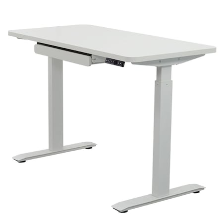 Motionwise Standing Desk, 24 in x48", Adjust Height 28" to 48", White Top, White Frame SDG48W