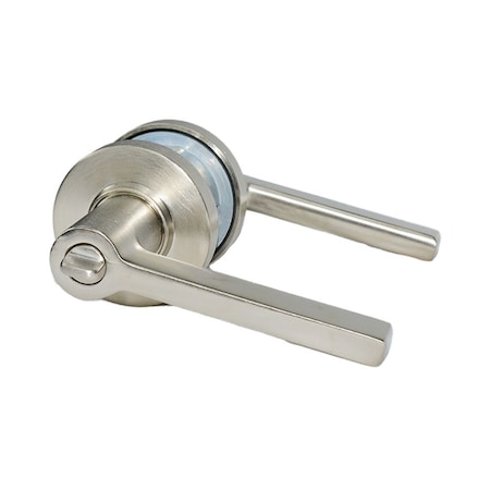 Baldwin Baldwin 5260 Left Hand Square Lever with Round Rose Emergency Egress Keyed Entry Lifetime Satin 5260056LENT