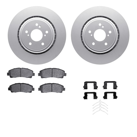 Dynamic Friction Co DFC GEOSPEC Coated Rotors with 5000 Brake Pads - Ceramic and Hardware 4512-58041