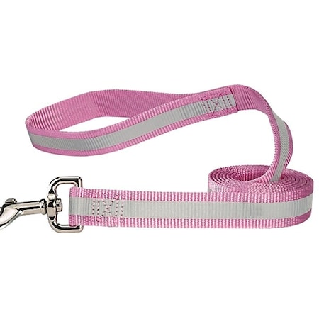 Guardian Gear Reflective Dog Lead, 6 ft L, 1 in W, Nylon Line, Pink, Fastening Method: Swivel Clip ZA985 66 75