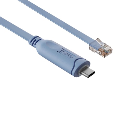 Sanoxy 10ft USB-C to RJ45 8P8C Flat Serial Console Cable Compatible for Cisco Console Cable, Blue SNX-U3111-2210