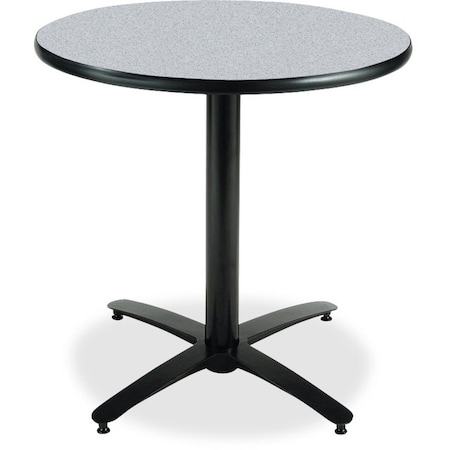 Kfi Round KFI 30in Grey Nebula Round Breakroom Table with Arched X Base, 29 W, 30 L, 29 H T30RD-B2115-GYN