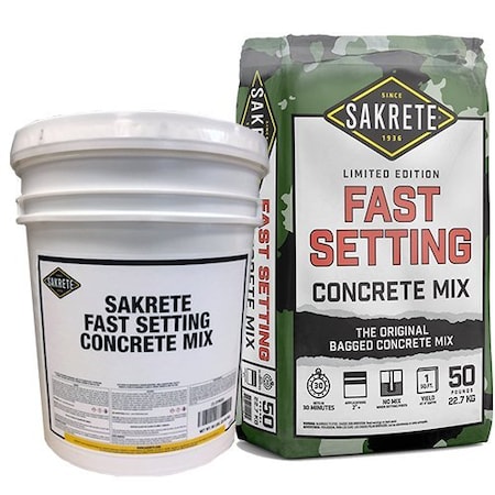 Sakrete Concrete Mix, Pail, Gray, Fast Setting 120019