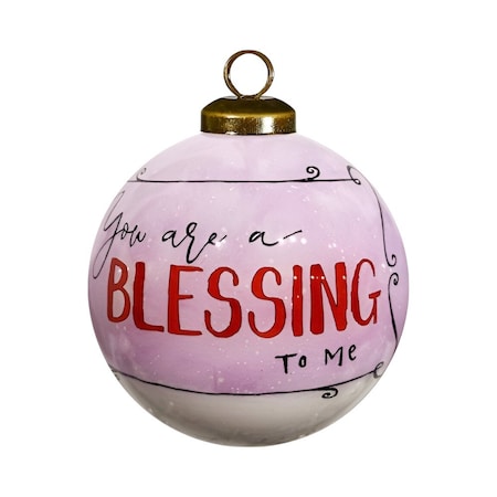 Homeroots Snowman You Are a Blessing To Me Hand Painted Mouth Blown Glass Ornament 477559