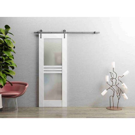 Vdomdoors Barn Interior Door, 30" x 80", White MELA7222BD-S-WS-30