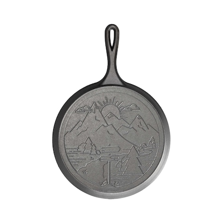 Lodge Wanderlust 10.5 Inch Cast Iron Mountain Griddle, 3PK L9OGWND