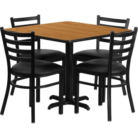 Flash Furniture Square Natural Laminate Table, Laminate Top, Wood Grain HDBF1015-GG