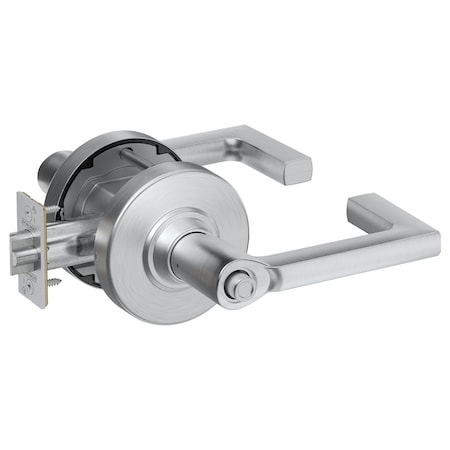 Schlage Grade 1 Entrance/Office Cylindrical Lock, Less Cylinder, Longitude Lever with Rose, Satin Chrome PC50L LON 626