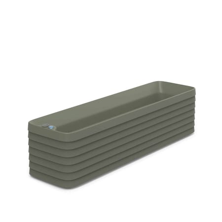 Crescent Garden TruDrop Slat Self Watering Windowbox, Olive, Large 47"x13"x12"H A8211882