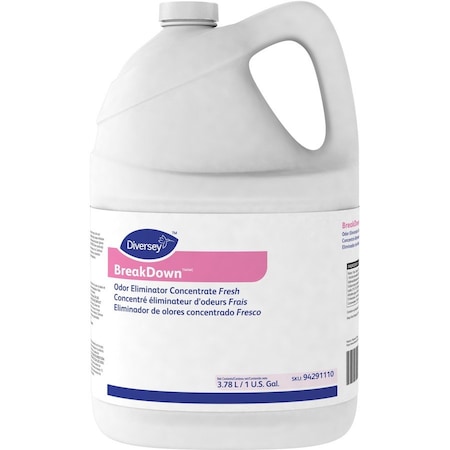 Diversey Breakdown Odor Eliminator, Fresh Scent, Liquid, 1 gal Bottle, PK4 94291110