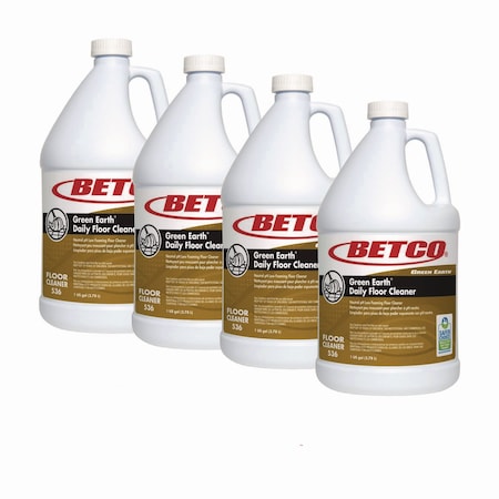 Betco Green Earth Daily Floor Cleaner, Unscented, 1 gal Bottle, 4PK 5360400
