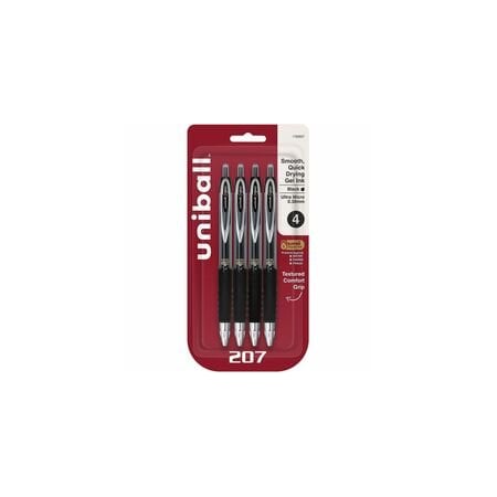 Uniball uniballTM 207 Gel Pen - Ultra Micro Conical Pen Point - Refillable - Retractable - Black Ink, 6PK 1790927
