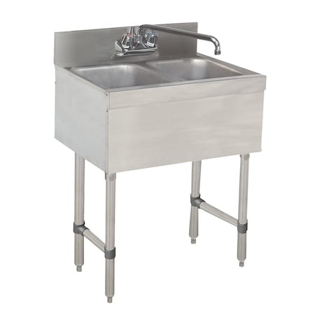 Advance Tabco Special Value Sink Unit 2-compartment 24 in.W x 18 in.D x 33 in.H overall SLB-22C-X
