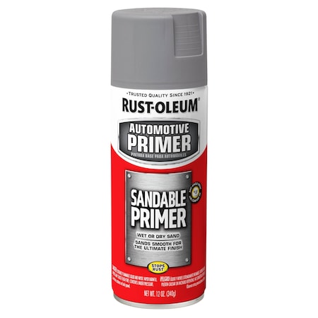 Rust-Oleum Automotive Sandable Primer Spray, Gray, 12 Oz 249415