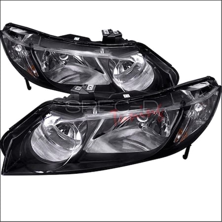 Overtime Housing Euro Headlight Sedan for 06 to 11 Honda Civic, Black - 10 x 19 x 25 in. OV18285