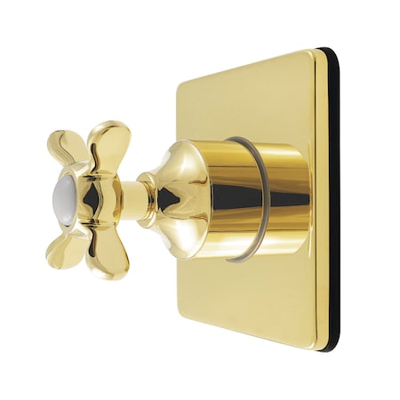 Kingston Brass Single-Handle Six-Way Diverter Valve with Square Trim Kit, Polished Brass KS4042BEX