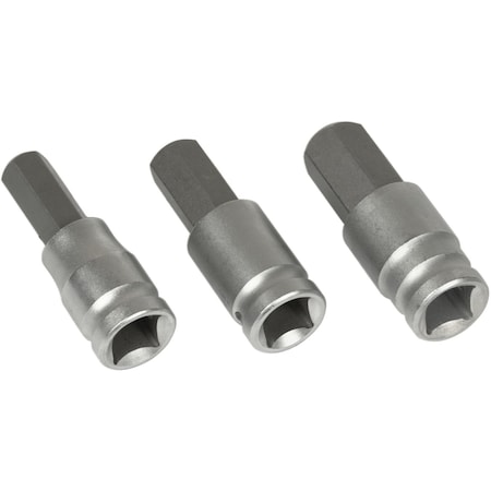 Performance Tool 3 pc. Hex Bit Socket Set, Metric, 12/14/17 mm W86023