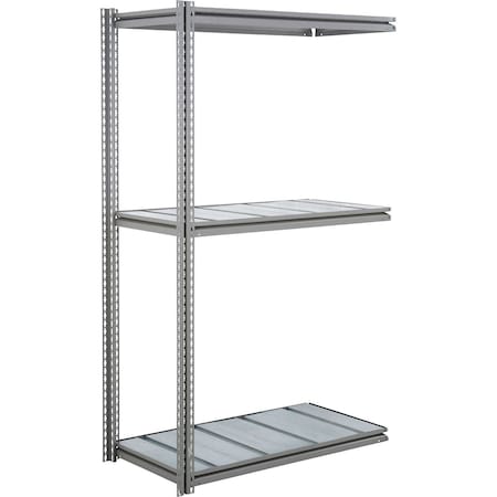 Global Industrial 3 Shelf, Heavy Duty Boltless Shelving Z Beam Add On, 48Wx36Dx96H, Steel Deck B3153038