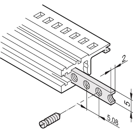 Nvent Schroff Horizontal Rails Threaded Insert, M2.5, 84 HP 34561-384