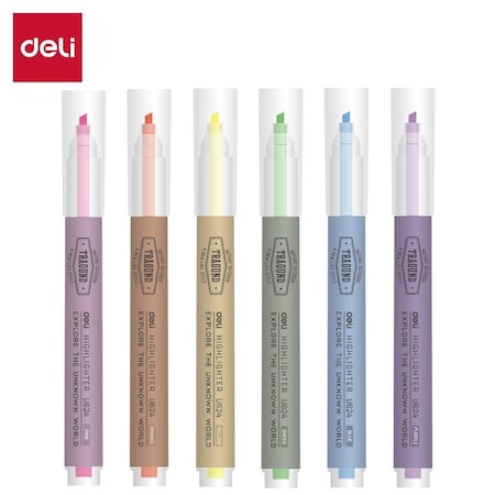 Deli Highlighters, Fluorescent Assorted, Chisel Tip, 6PK EU624