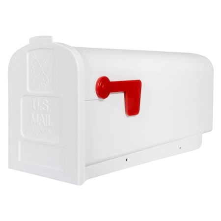 Architectural Mailboxes Parsons Plastic Post-Mount Mailbox, White PL10W0AM
