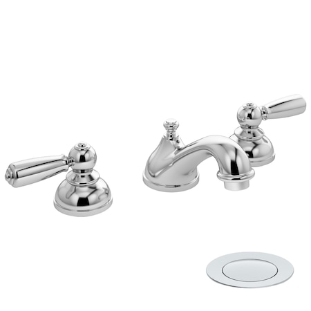 Symmons Allura 8 Widespread Two-Handle Low-Flow Bathroom Faucet with Push Pop Drain Assembly (1.0 GPM) SLW4712PP