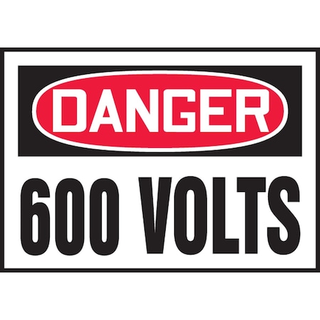 Accuform OSHA DANGER SAFETY LABEL 600 VOLTS LELC165XVE