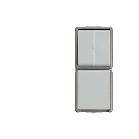 Siemens DELTA flche IP44 Combination two-circuit switch and SCHUKO socket outlet with 5TA4825