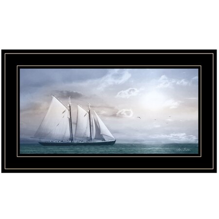 Homeroots Adventure on the Seas 2 Black Framed Print Wall Art 405041