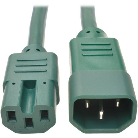 Tripp Lite Heavy Duty Computer Power Cord 15A 14AWG C14 to C15 Green 2FT 2ft P018-002-AGN
