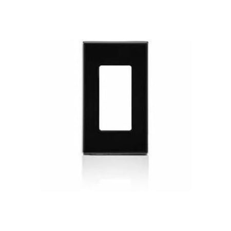 Leviton Decora Wallplate, Screwless, Standard Size, Gang 1, Black 80301-SE